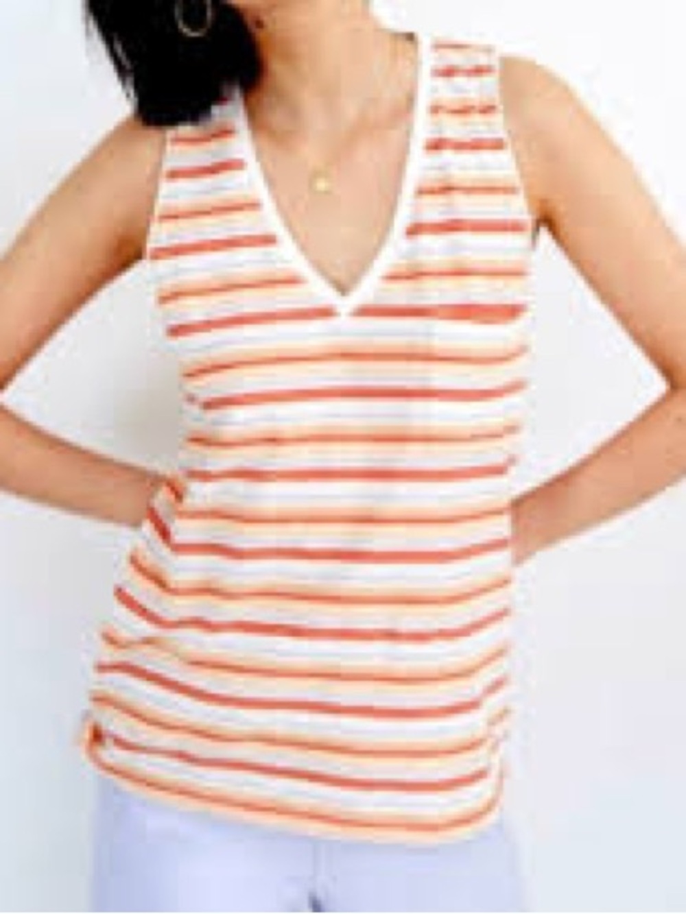 Madewell Whisper Cotton V neck cotton tank - size large